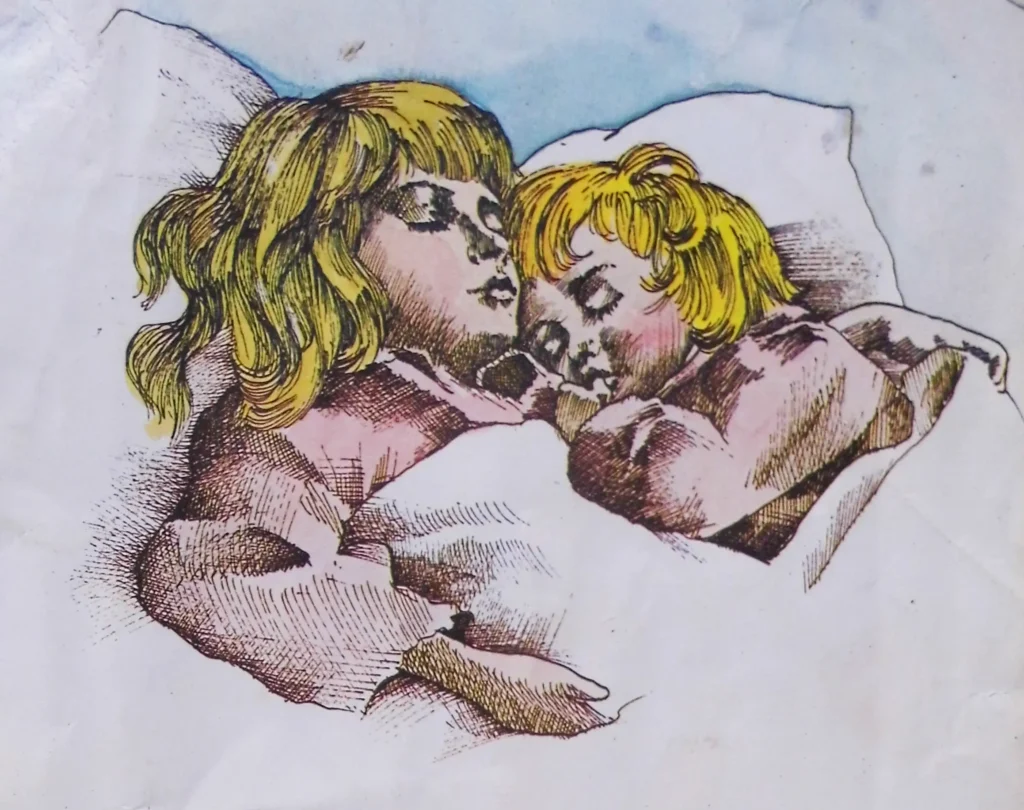 Detalhe do encarte do disco Brincadeiras de roda, estórias e canções de ninar, de 1983, com arte e ilustrações criadas por Elifas Andreato. (Crédito: Reprodução)