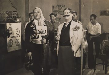 A dupla dinâmica Lauro Borges e Castro Barbosa em estúdio. (Crédito: FMIS/RJ)